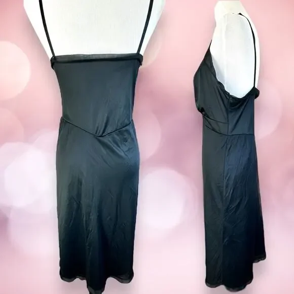 Vintage 1960s Tall Black Slip Tall GVC Over Five Seven Shop Retro Mad Men Pinup - Picture 2 of 8